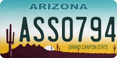 AZ license plate ASS0794