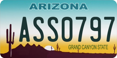 AZ license plate ASS0797