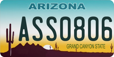 AZ license plate ASS0806