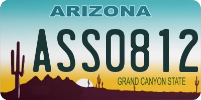 AZ license plate ASS0812
