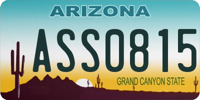 AZ license plate ASS0815