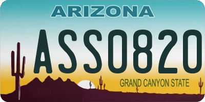 AZ license plate ASS0820