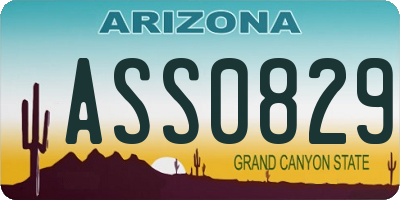 AZ license plate ASS0829
