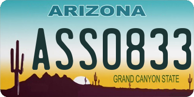 AZ license plate ASS0833