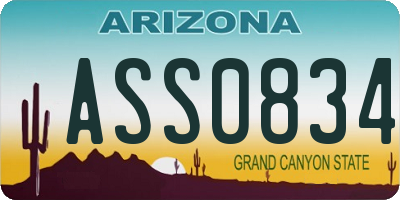 AZ license plate ASS0834