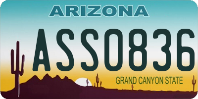 AZ license plate ASS0836