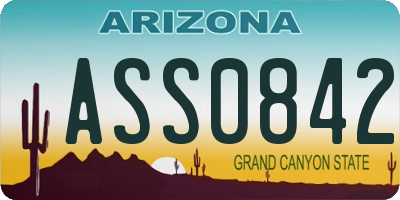 AZ license plate ASS0842
