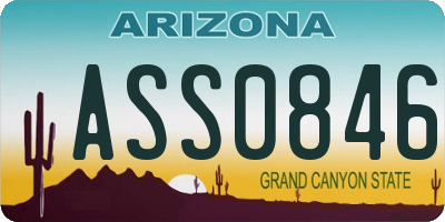 AZ license plate ASS0846