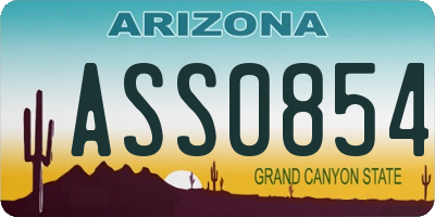 AZ license plate ASS0854
