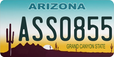 AZ license plate ASS0855