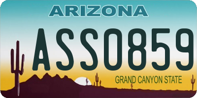 AZ license plate ASS0859