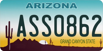 AZ license plate ASS0862