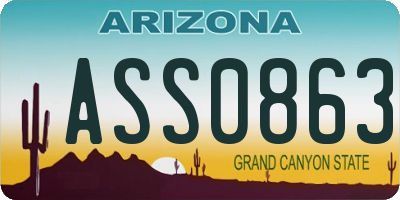 AZ license plate ASS0863