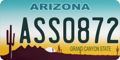 AZ license plate ASS0872