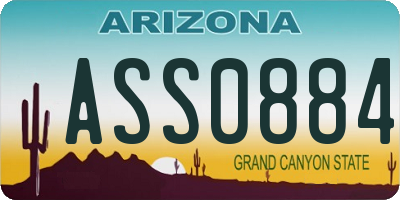AZ license plate ASS0884