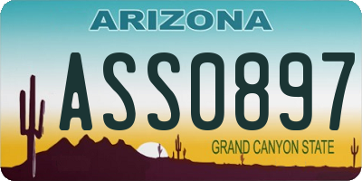 AZ license plate ASS0897