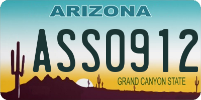 AZ license plate ASS0912