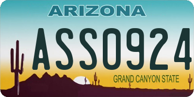AZ license plate ASS0924