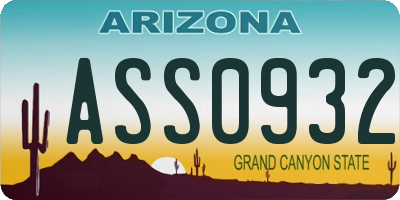 AZ license plate ASS0932
