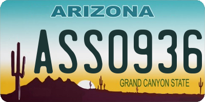 AZ license plate ASS0936