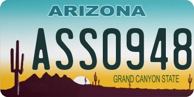AZ license plate ASS0948
