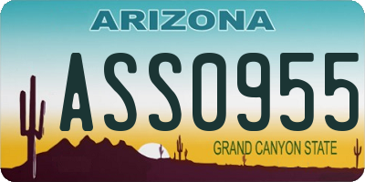 AZ license plate ASS0955