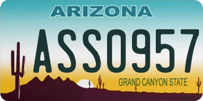 AZ license plate ASS0957