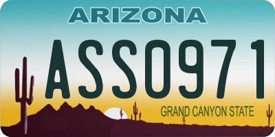 AZ license plate ASS0971