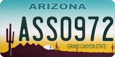 AZ license plate ASS0972