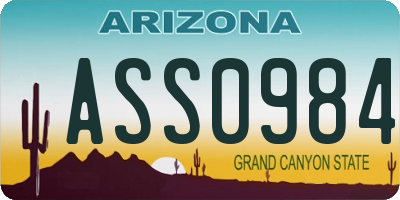 AZ license plate ASS0984