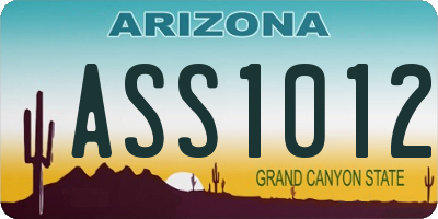 AZ license plate ASS1012