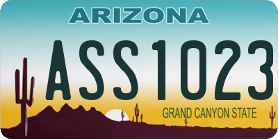 AZ license plate ASS1023