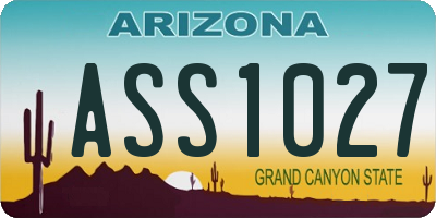 AZ license plate ASS1027