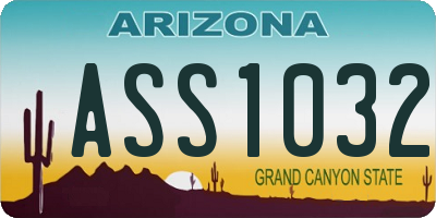 AZ license plate ASS1032