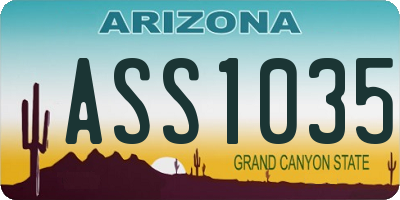 AZ license plate ASS1035