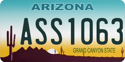 AZ license plate ASS1063