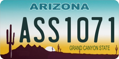 AZ license plate ASS1071