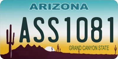 AZ license plate ASS1081