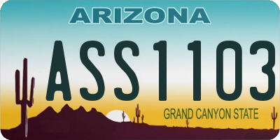 AZ license plate ASS1103