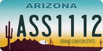 AZ license plate ASS1112