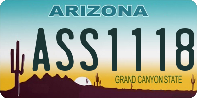 AZ license plate ASS1118