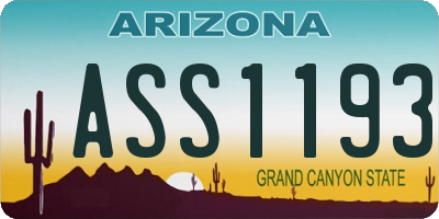 AZ license plate ASS1193