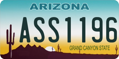 AZ license plate ASS1196