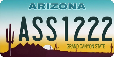 AZ license plate ASS1222