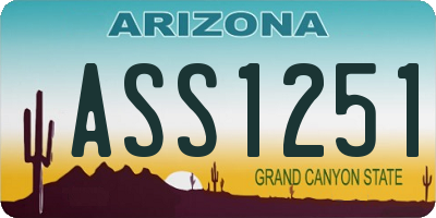 AZ license plate ASS1251