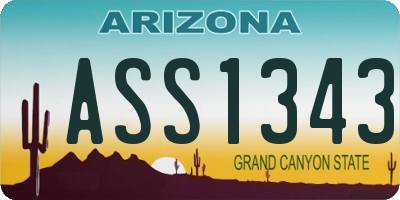 AZ license plate ASS1343