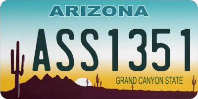 AZ license plate ASS1351