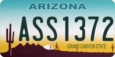 AZ license plate ASS1372