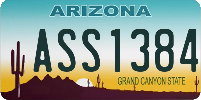 AZ license plate ASS1384