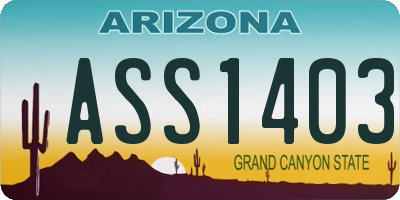 AZ license plate ASS1403